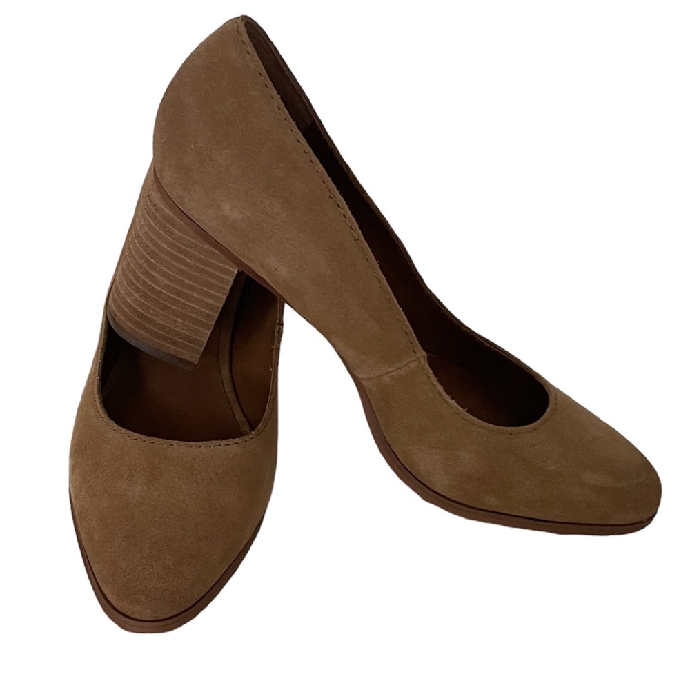 NWOB Zodiac Gloria Latte Suede Leather Neutral Pump 3” Block Heel Size 9.5